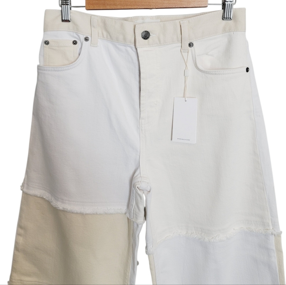 ๐๏ธ Rails Getty Crop Wide Leg Jeans in Ecru Patchwork - Picture 7 of 16